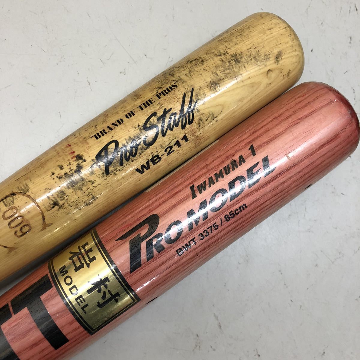 Wilson WB-211 Pro Staff 600 掛布モデル ZETT BWT3375 一般軟式用 木製バット 岩村モデル 野球 木製バット 2本 セット
